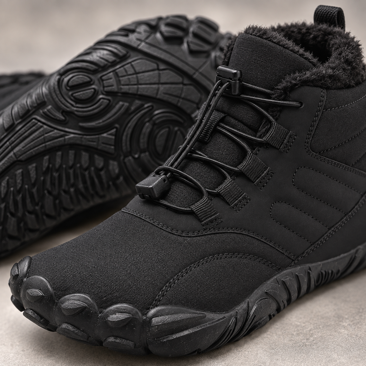 Northflex black shoes - close-up material and sole detail | OrthoKicks