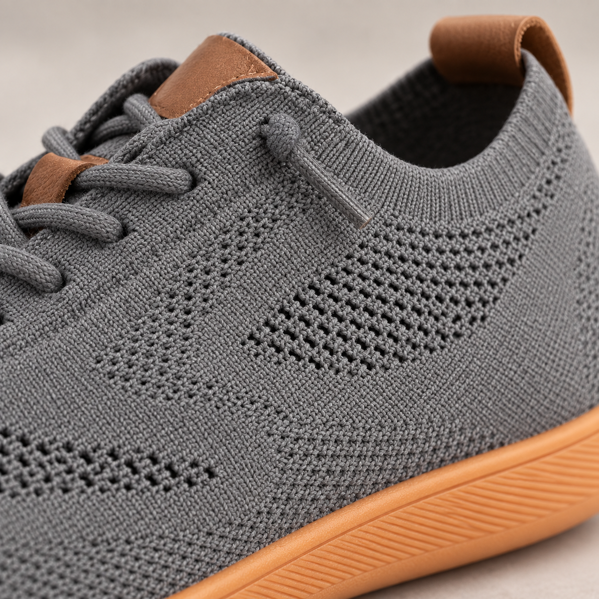 Strada Pro gray and tan shoes - close-up material and sole detail | OrthoKicks
