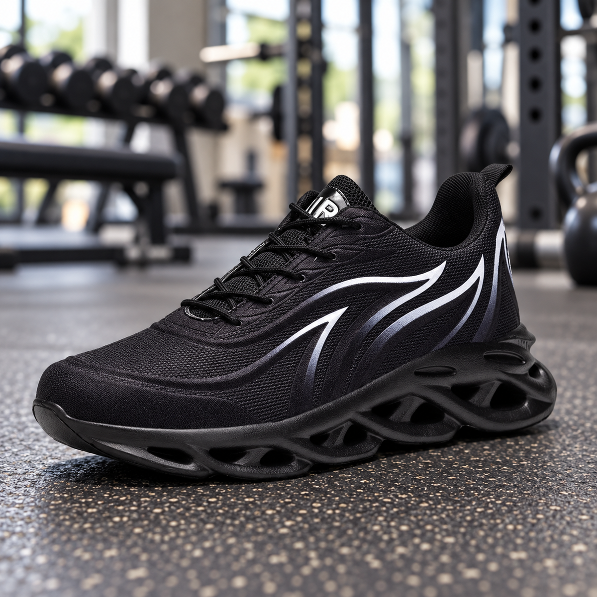 Cloudstep Cushion Trainers black shoes - lifestyle context photo | OrthoKicks