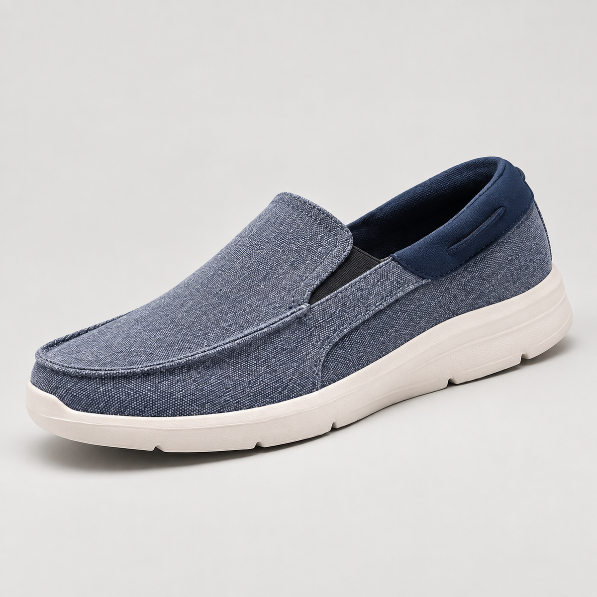 Comfort Stretch Loafer blue shoes - studio side view | OrthoKicks