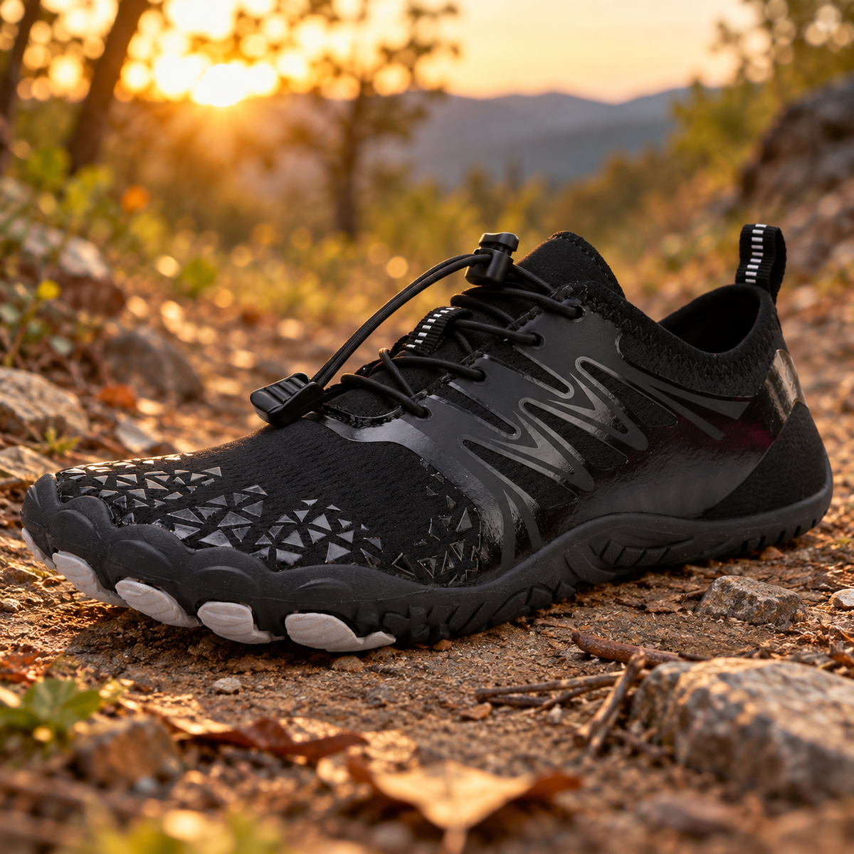 Ridgeline black shoes - lifestyle context photo | OrthoKicks