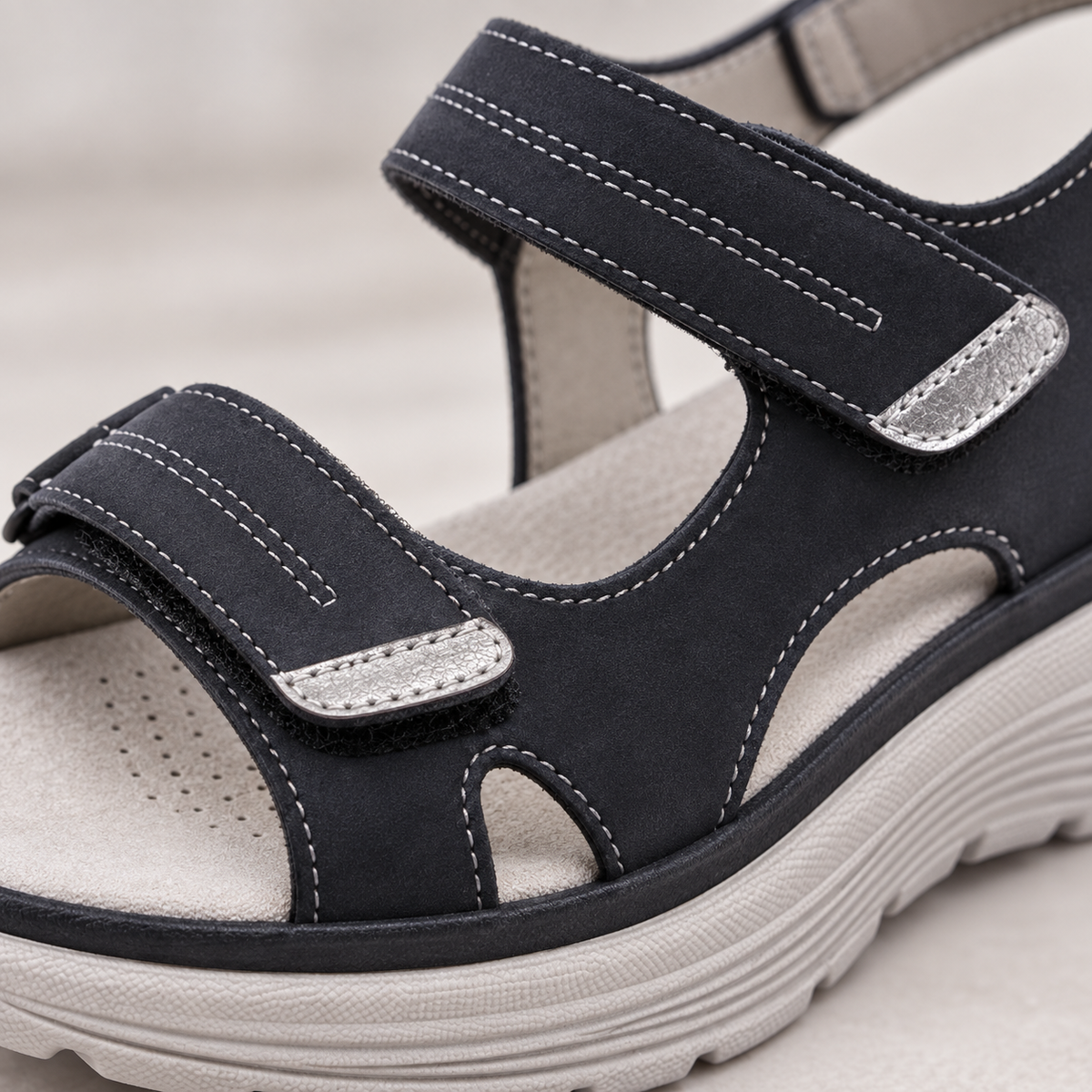 Atlas Arch Support Sandals - close-up material and sole detail | OrthoKicks
