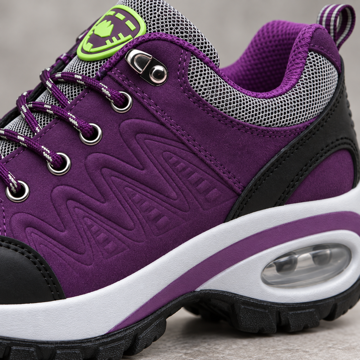 Delta Trail Hiking Shoe - close-up material and sole detail | OrthoKicks