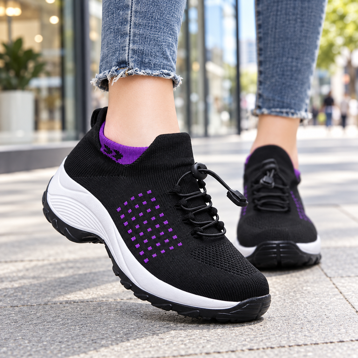 Flexknit Cushion Shoes - lifestyle context photo | OrthoKicks