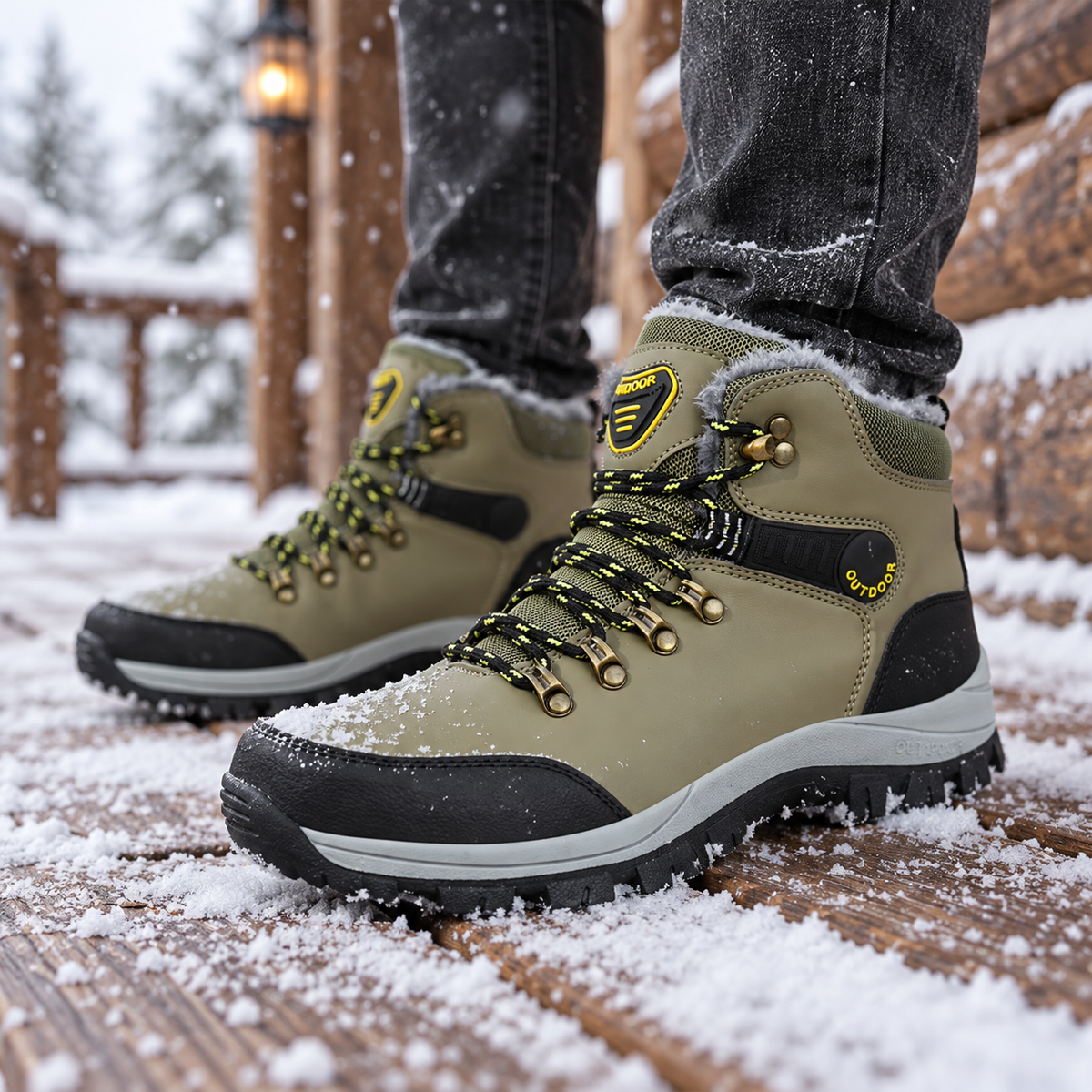 Frostline Men's Winter Boots - lifestyle context photo | OrthoKicks