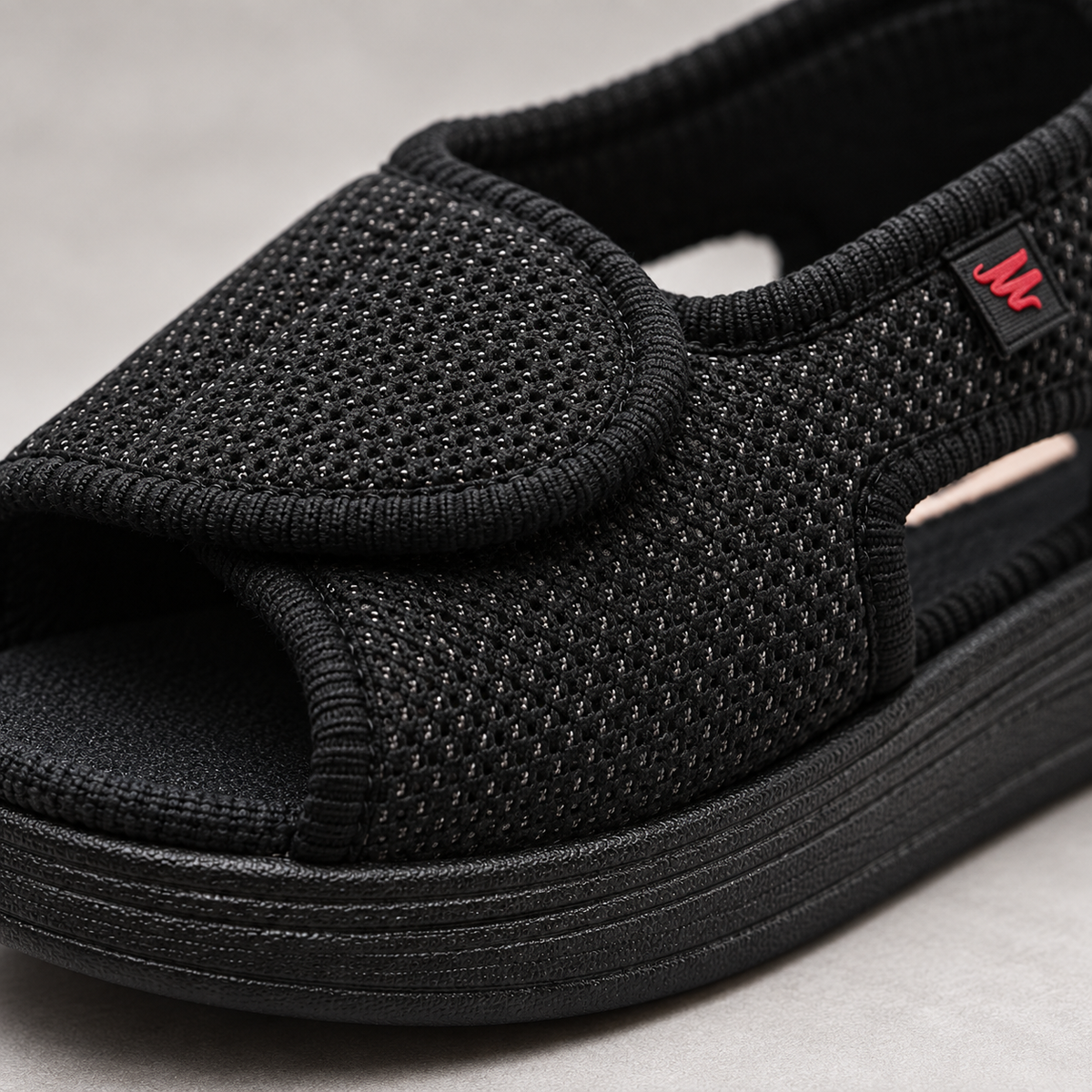 Marina Wide-Fit Comfort Sandals - close-up material and sole detail | OrthoKicks