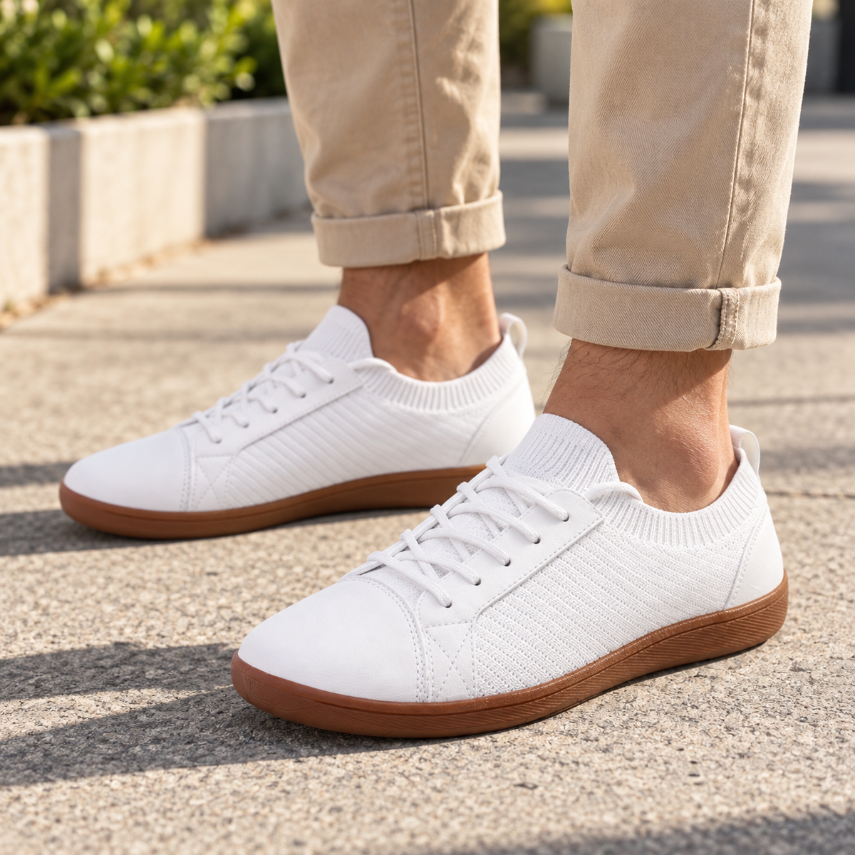 Mesa Pro - Lightweight Non-Slip Barefoot Shoes (Unisex) - worn on feet, cropped below the waist | OrthoKicks