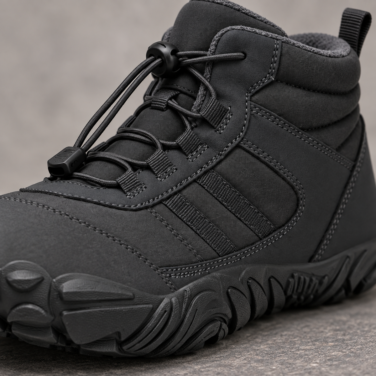 Northflex Master - Non-Slip Waterproof Winter Barefoot Shoe (Unisex) - close-up material and sole detail | OrthoKicks