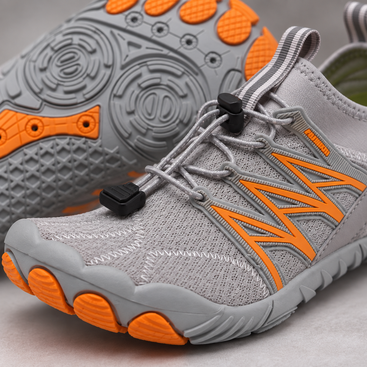 Pace Pro - Lightweight Flexible Barefoot Shoes - close-up material and sole detail | OrthoKicks